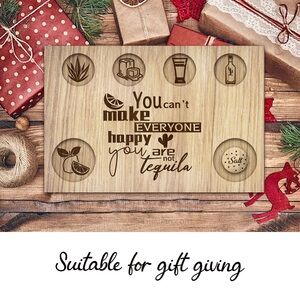 Wooden Tequila‎ Themed Coaster Set
